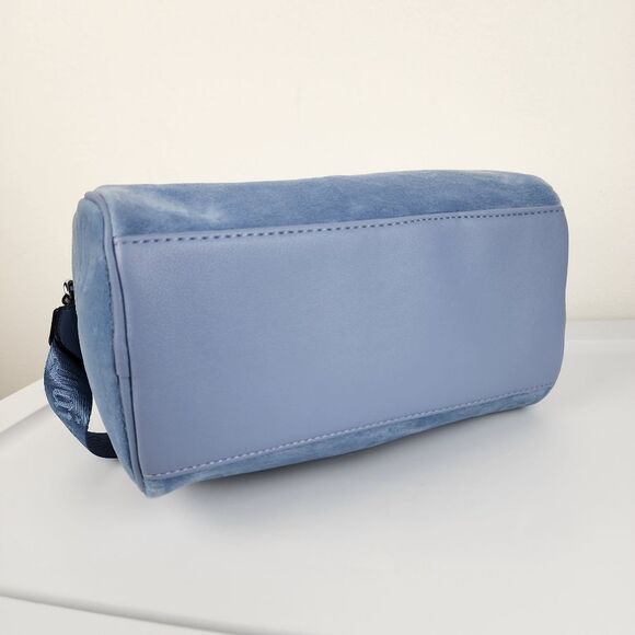 Juicy Couture Bag Obsession Satchel Slate Blue Velvet Rhinestones Purse Handbag - Picture 6 of 14